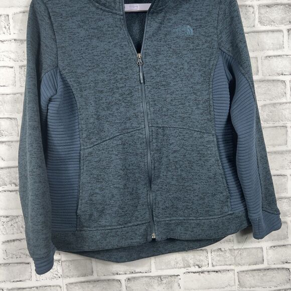 The North Face Indi 2 Gray Full Zip Jacket Slim Fit Fleece Lined Women's Large - Picture 4 of 16